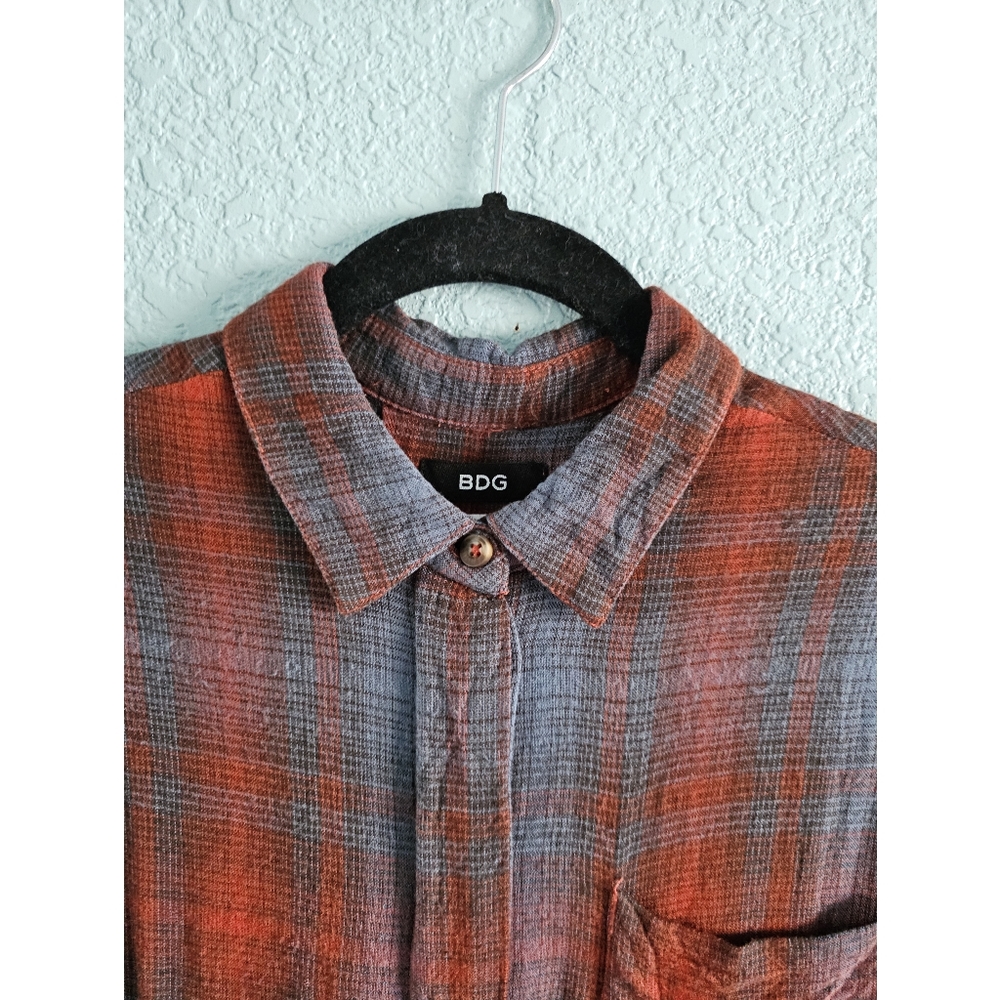 Bdg | Plaid Button Down Split Hem Tunic - image 5